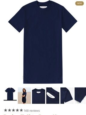 Navy Crewneck T-Shirt Dress